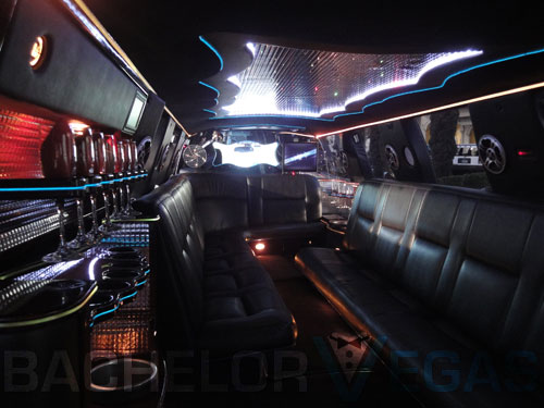 Las Vegas bachelor party SUV limo interior