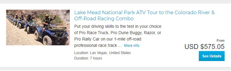 Lake Mead National Park ATV Tour to the Colorado River & Off-Road Racing Combo